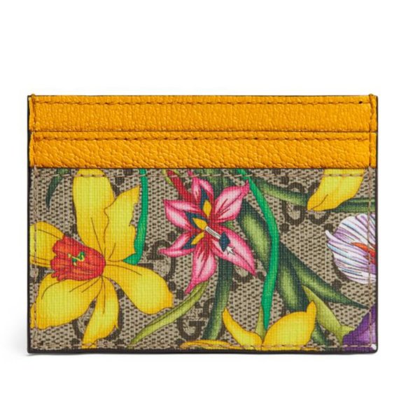 Gucci Ophidia GG Floral Card Case in Yellow NEW IN BOX - Picture 2 of 7